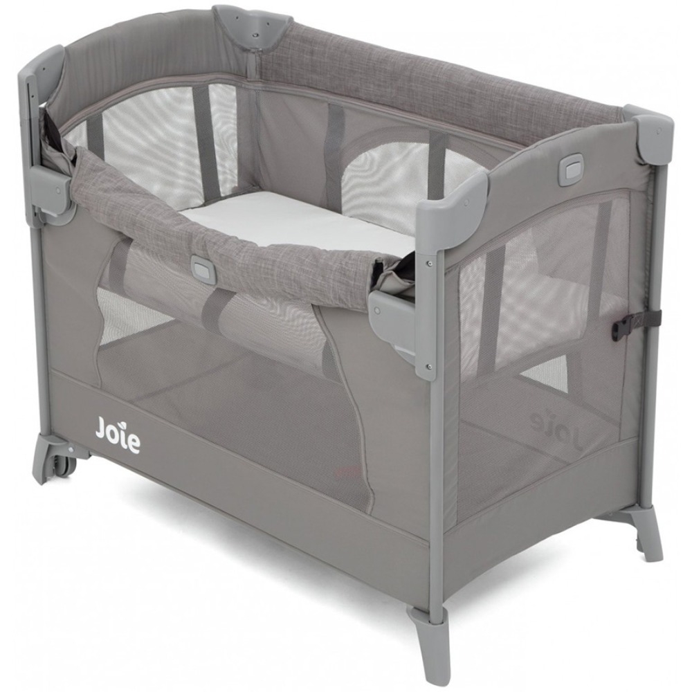 Giường cũi (nôi vải) em bé hạ thành Joie Kubbie Sleep Foggy Gray