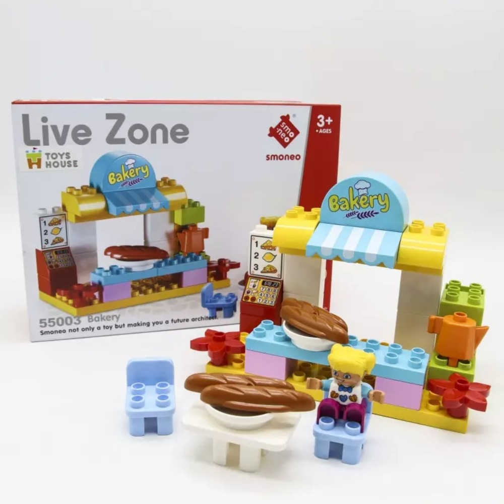 Đồ chơi xếp hình Lego Smoneo cửa hàng bánh ngọt 33 chi tiết Toyshouse 55003