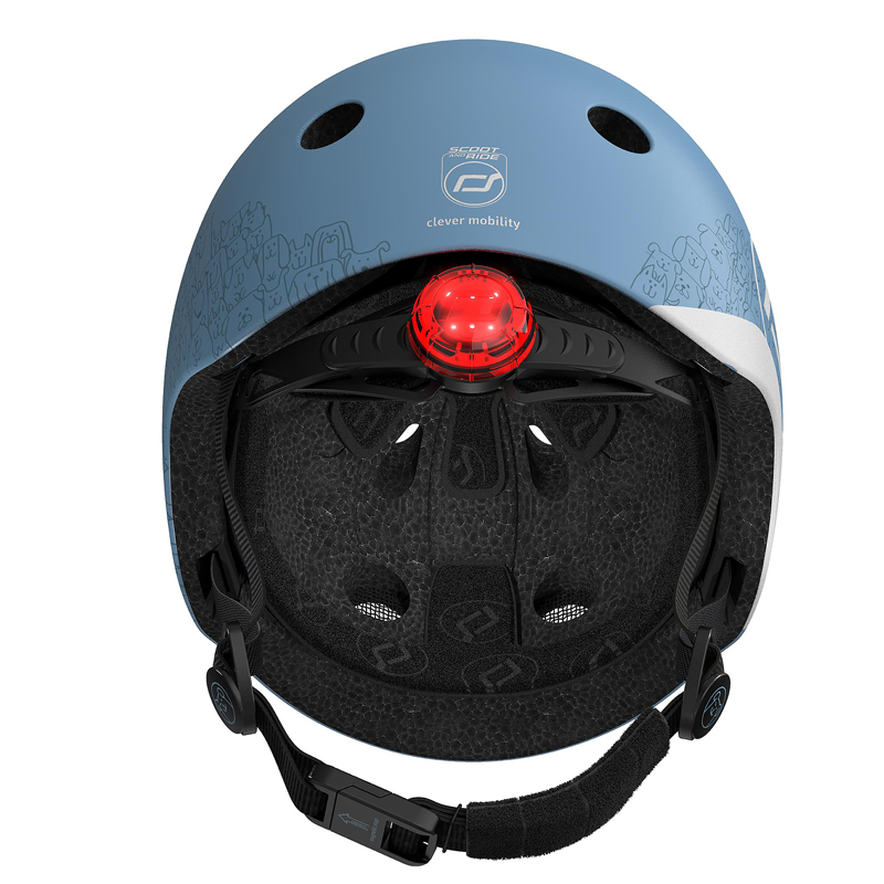 Mũ nón bảo hộ PHẢN QUANG xe đạp, xe scooter Scoot and Ride cho bé khi chơi thể thao - size XXS và size S (màu xanh dương - STEEL)