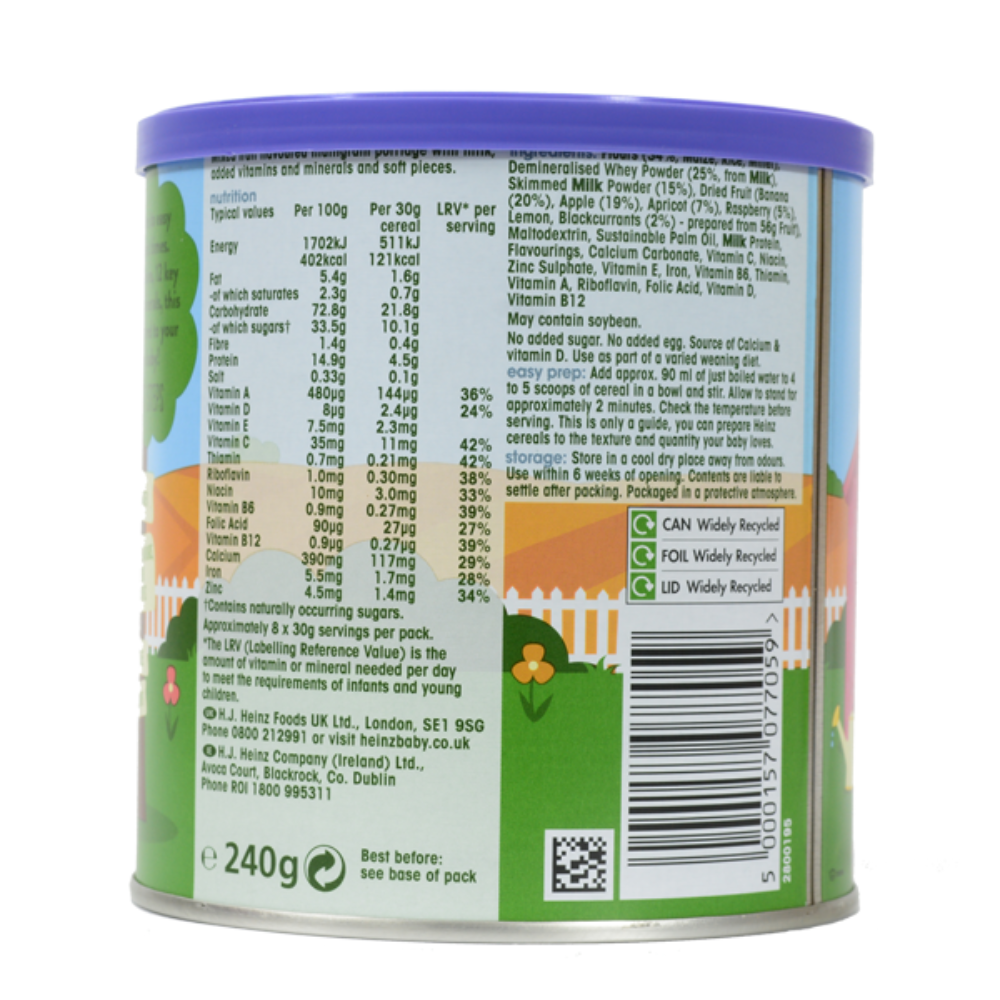 Bột Ăn Dặm Vị Trái Cây Mùa Hè HEINZ cho bé 240g (Date: 14.12.21)