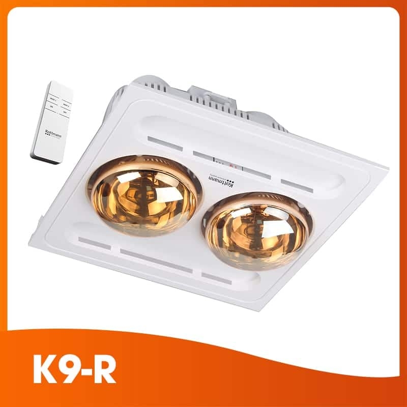 Đèn sưởi nhà tắm âm trần 2 bóng Kottmann K9-R (điều khiển), hàng chính hãng