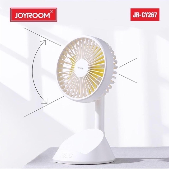 Quạt mini để bàn có giá đỡ điện thoại JR-CY267 chính hãng JOYROOM