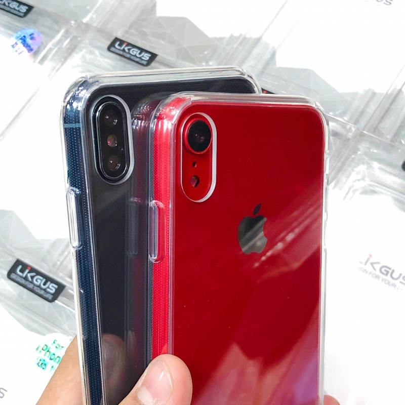 Ốp lưng trong suốt - Viền Dẻo , Kính lưng cứng LIKGUS