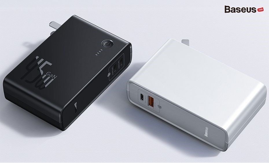 Củ sạc nhanh kiêm pin dự phòng 10.000mah Baseus GaN Power Station 45W 2 in 1 PD/QC3.0