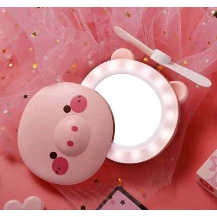 Đèn livestream hình thú có gương và quạt đèn