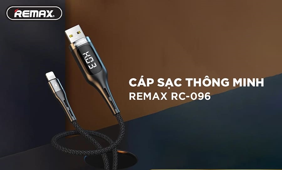Cáp sạc nhanh lightning tích hợp màn hình LED Remax RC-096i