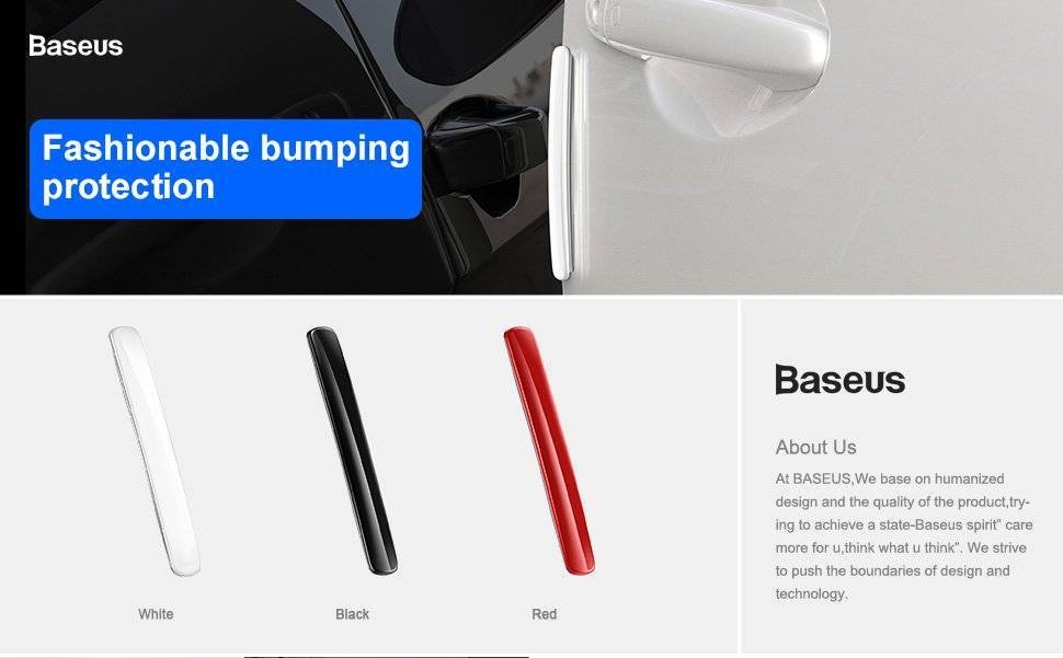 Bộ 4 miếng dán cửa xe ô tô chống trầy Baseus Streamlined Car Door Bumper Strip