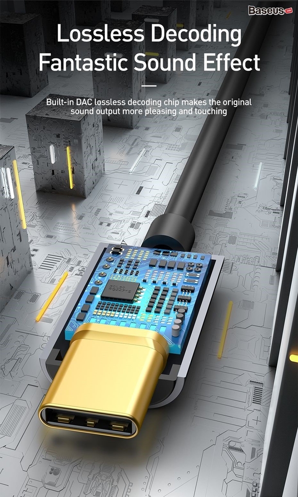 Jack chuyển Type C sang Audio AUX 3.5mm Baseus L54