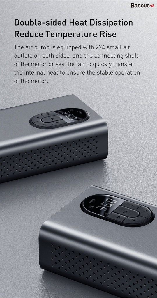 Máy bơm lốp xe hơi Pin sạc 2400mAh Baseus Energy Source Inflator Wireless Intelligent Air Pump