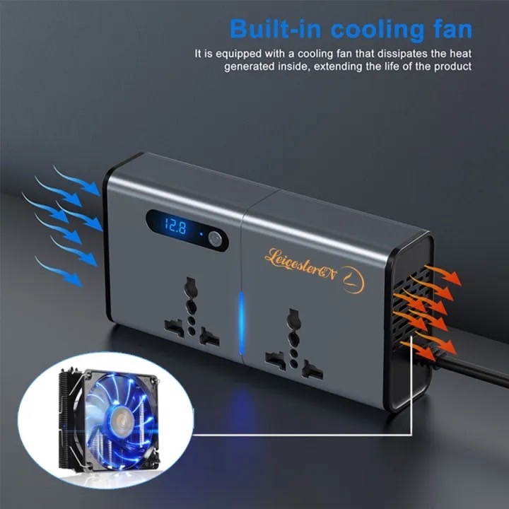 Bộ tẩu sạc đổi nguồn 12V/24V sang 220V AEMEKU cho ô tô công suất 200W