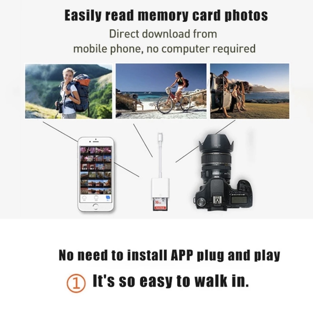 Đầu Đọc Thẻ Nhớ SD, Micro SD cho iPhone Lightning