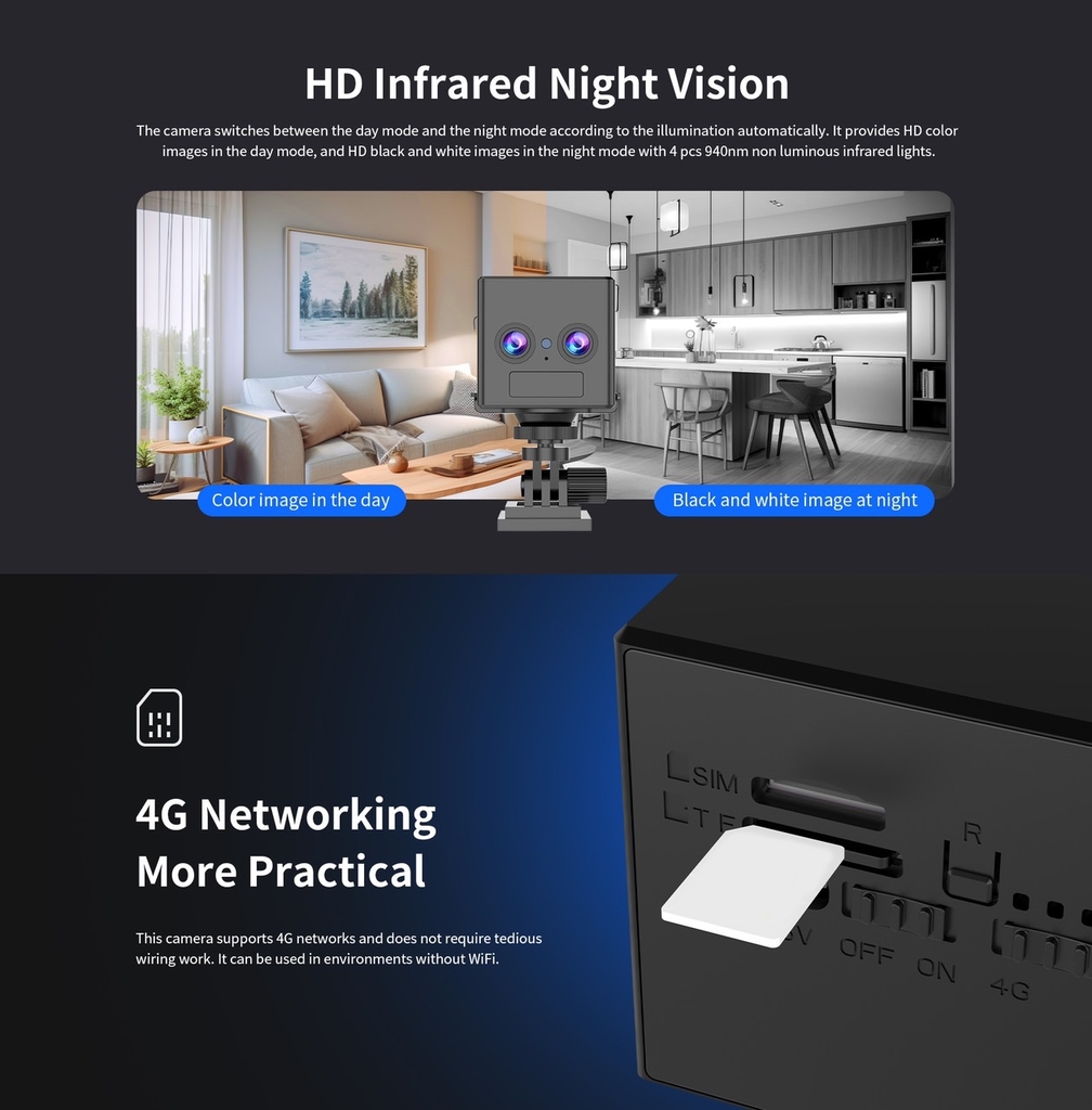 Camera 4g dùng sim Vstarcam CB75D pin sử dụng đến 10 ngày, ống kính kép zoom 6x, đàm thoại 2 chiều