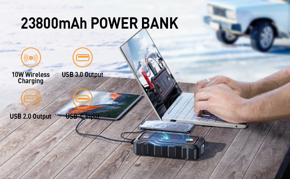 Kích bình Yaber YR800 3500A Jump Starter