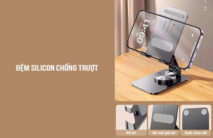 Giá đỡ kim loại xoay 360 độ cho điện thoại/Ipad Remax RM-C38