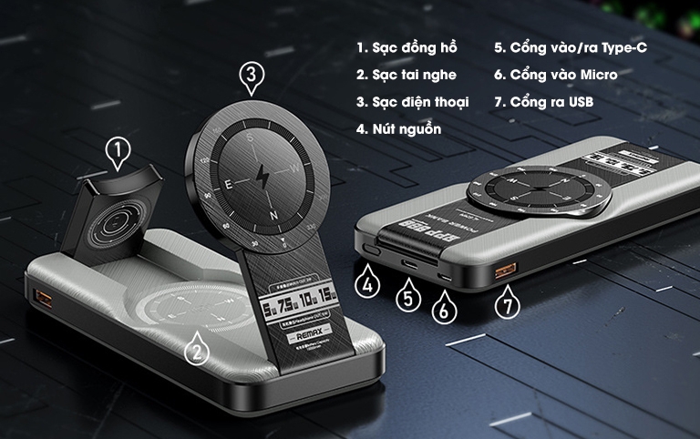 Pin sạc dự phòng không dây kiêm sạc apple watch 10000mAh Remax RPP-589
