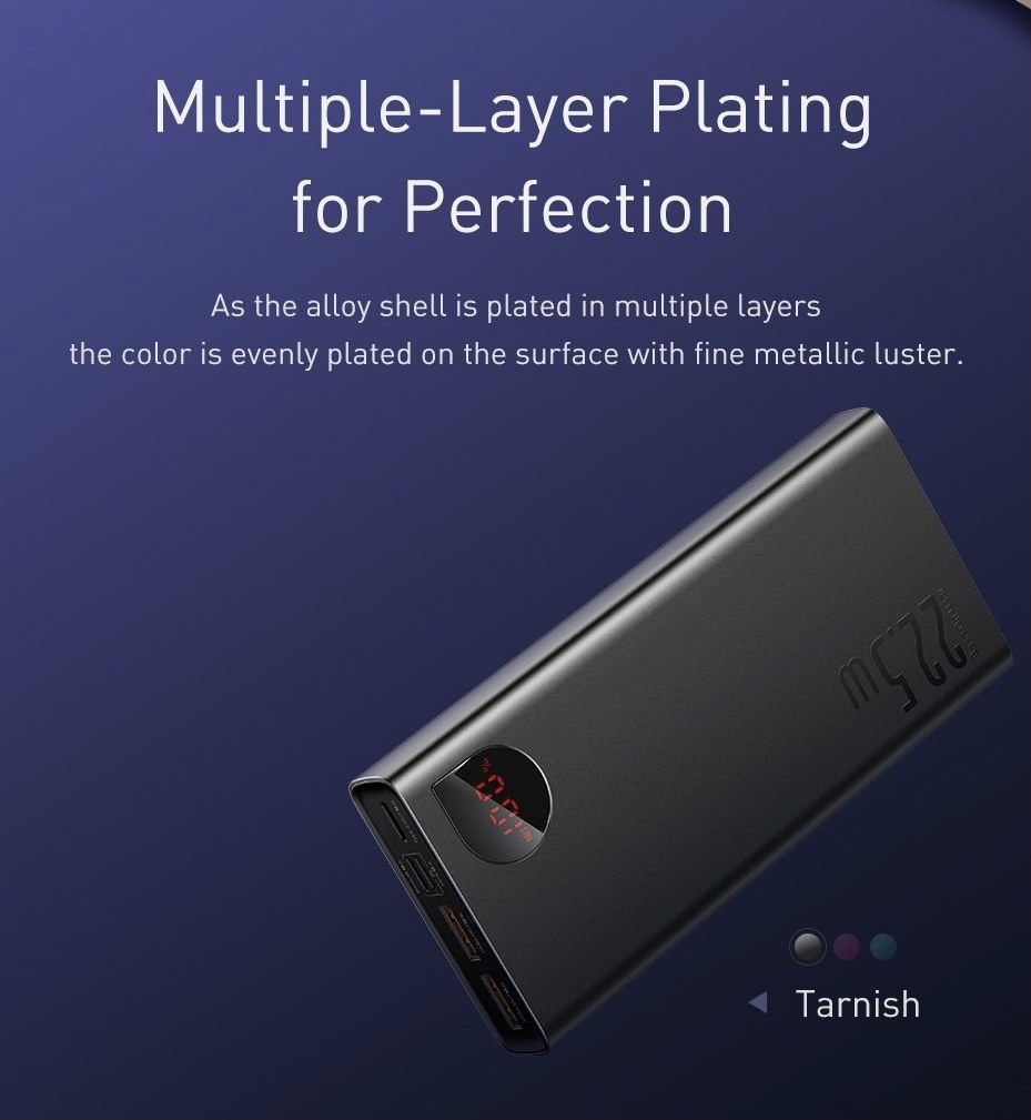 Pin dự phòng sạc nhanh 22,5W Baseus Adaman Metal Digital Display Quick Charge 10000mAh