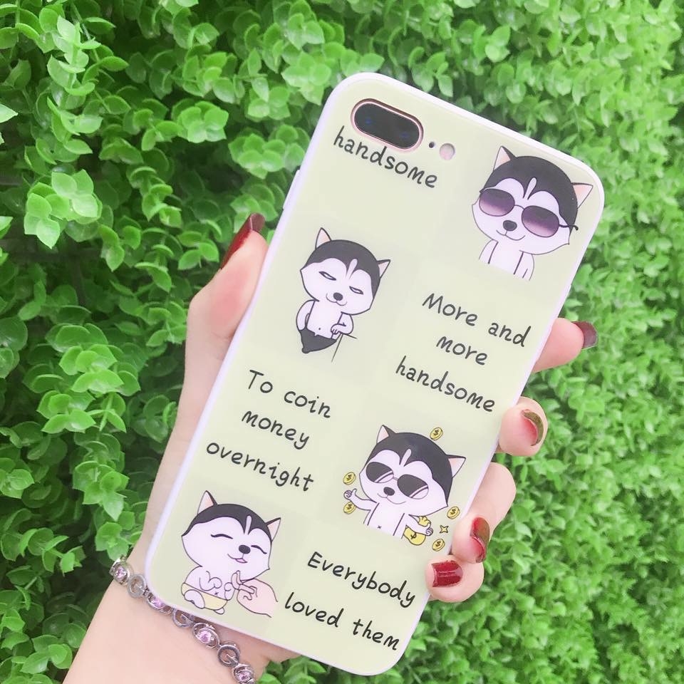 Ốp lưng kính đồng màu in hình