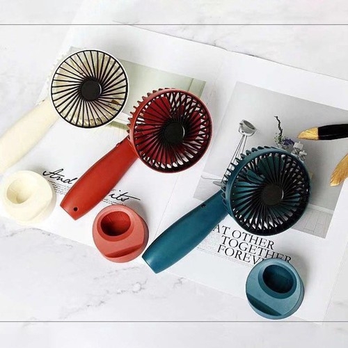 Quạt sạc cầm tay kiêm giá đỡ điện thoại tiện lợi