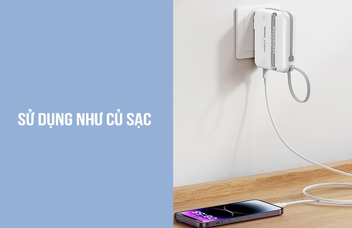 Củ sạc kiêm sạc dự phòng đa năng 15000mah 45W Remax RPP-588
