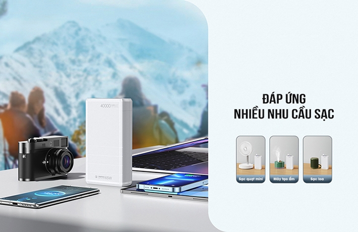 Pin sạc dự phòng 40000mah 65W Remax RPP-310 sạc cả máy tính