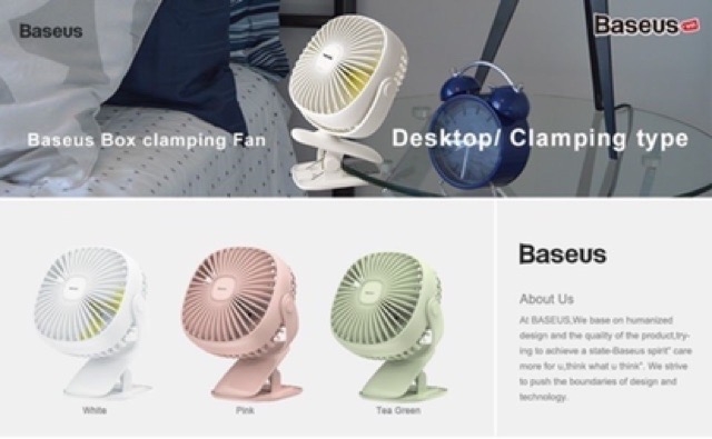 Quạt kẹp mini để bàn Baseus Box Clamping Fan