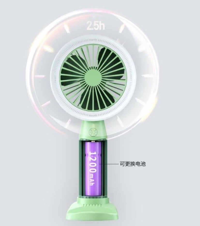 Quạt cầm tay pin 1200mah Remax F39 có đèn Led