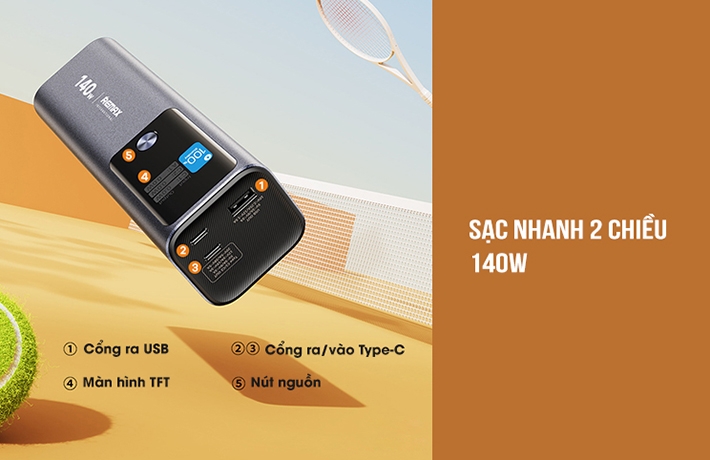 Pin sạc dự phòng 25200mAh 140W Remax RPP-662