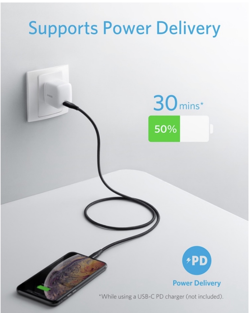 Cáp Anker Powerline +II C to Lightning A8652 0.9m