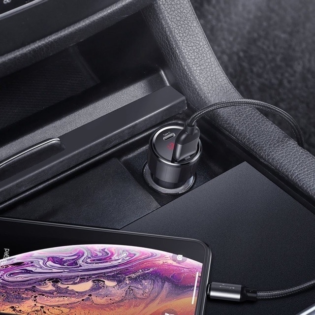 Tẩu sạc nhanh Baseus Digital Display Dual 45W