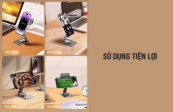 Giá đỡ kim loại xoay 360 độ cho điện thoại/Ipad Remax RM-C38