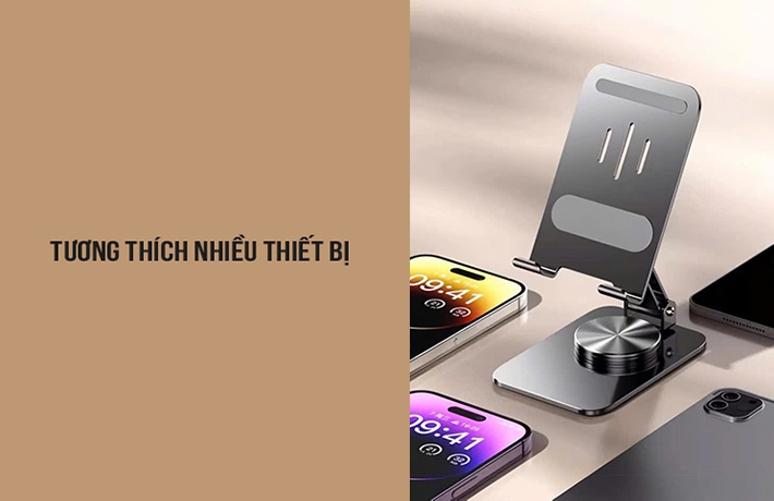 Giá đỡ kim loại xoay 360 độ cho điện thoại/Ipad Remax RM-C38