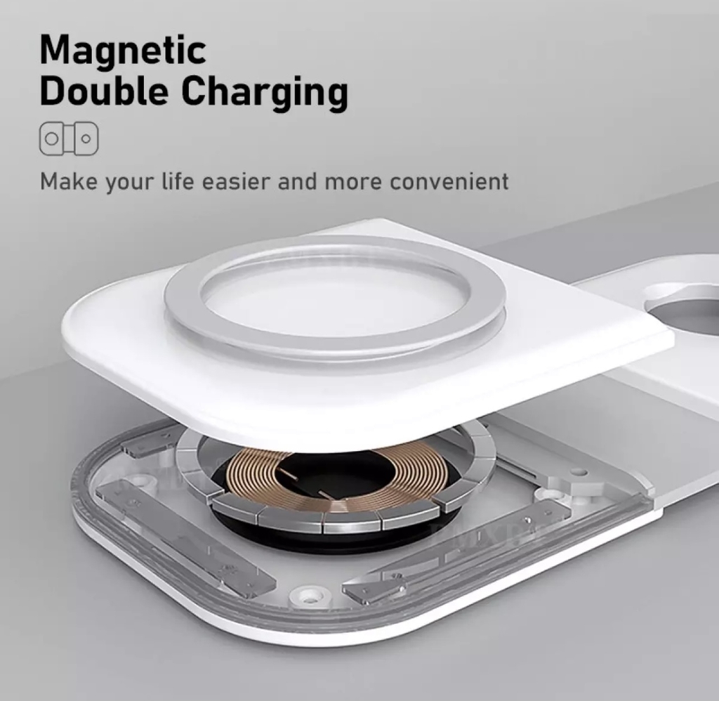 Bộ Sạc Không Dây HOCE Dual MagSafe Cho iPhone 12 Pro Max, Apple Watch, Airpods