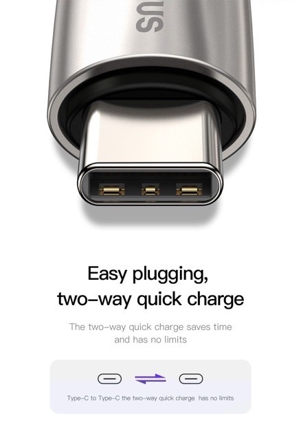 Cáp sạc nhanh C to C 60W PD chính hãng Baseus