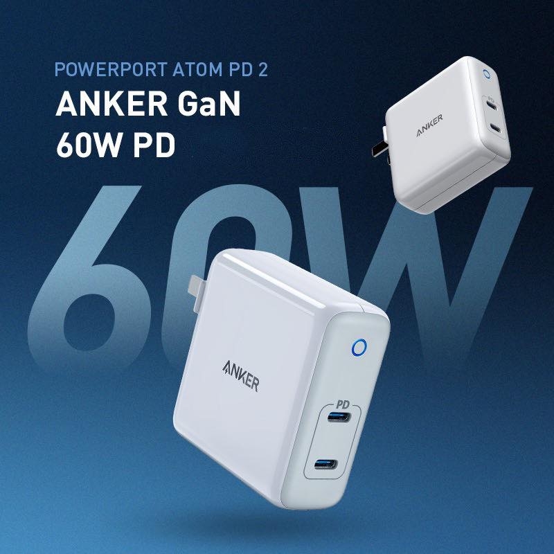 Sạc Anker PowerPort Atom PD 2 [GaN Tech] 60W (2 PD) - A2029 Nam Phụ Kiện