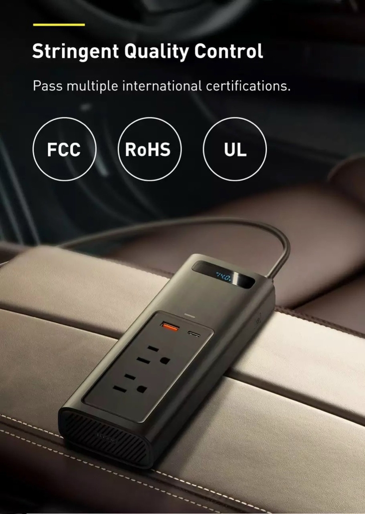 Tẩu sạc xe hơi 150W kèm ổ điện Baseus Power Inverter