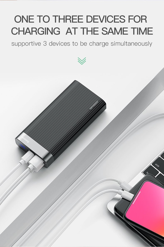 Pin sạc dự phòng Baseus Parallel PD Power Bank 20,000mAh (QC 3.0, Power Delivery)