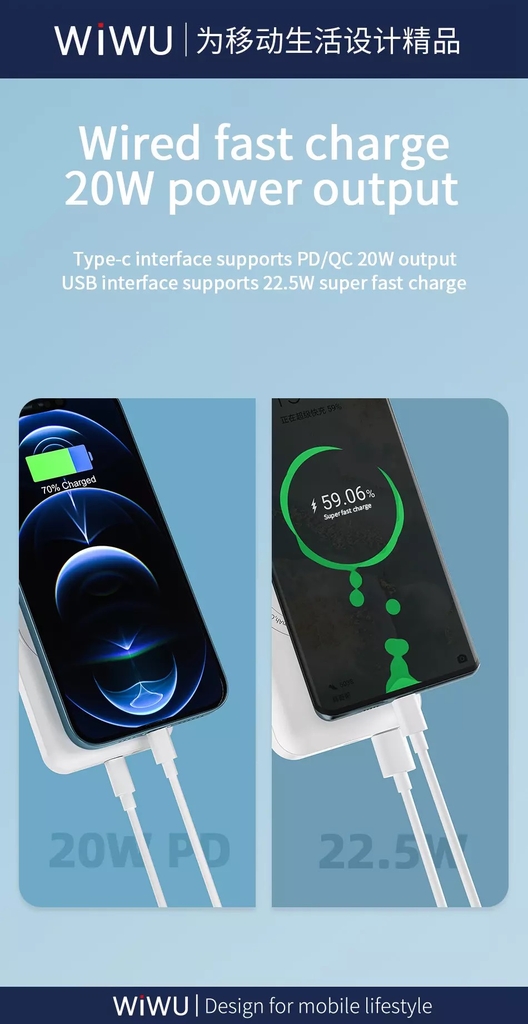 Pin dự phòng WiWU Snap Cube 10.000 mAh Mini Magnetic