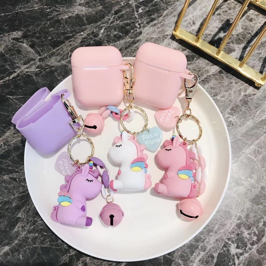 Case Airpods 1/2 kèm toping treo hình ngựa Unicorn