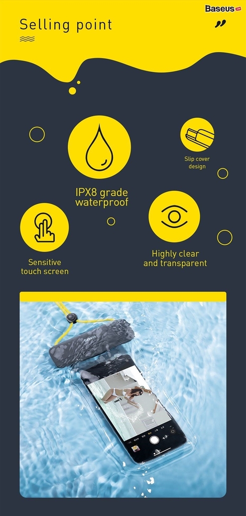 Túi chống nước dùng cho điện thoại Baseus Let''s go Slip Cover Waterproof Bag