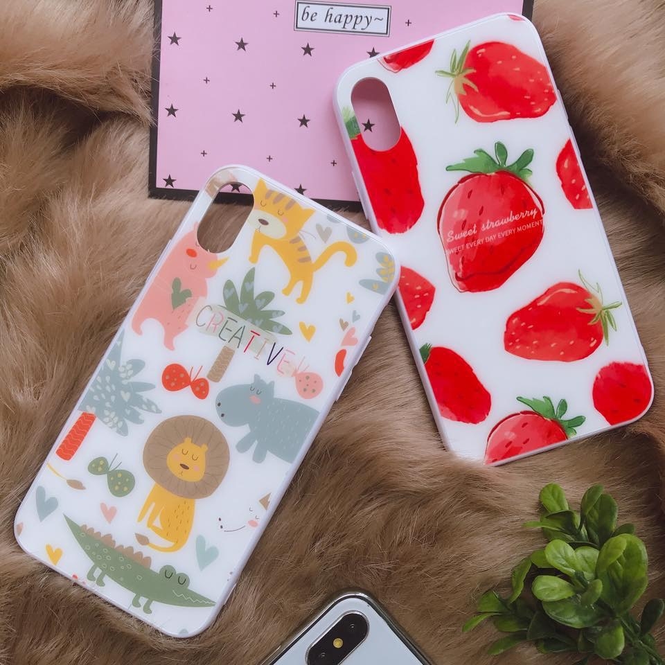 Ốp lưng kính đồng màu in hình