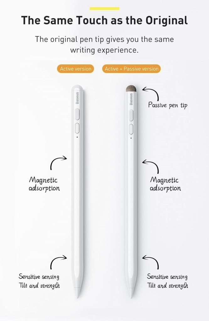Bút cảm ứng Baseus Smooth Writing Capacitive Stylus dùng cho iPad Pro/ Smartphone/ Tablet Android