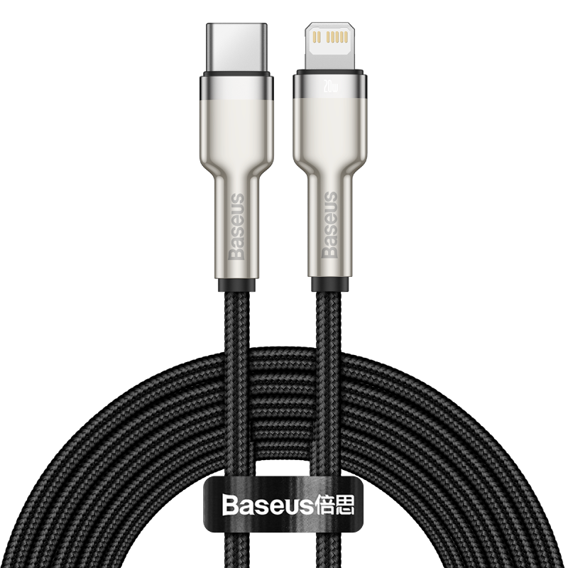 Cáp sạc nhanh C to Lightning 20W cho iPhone 12 Series Baseus Cafule Metal Series (20W, Type C to Lightning Fast charge & Data Cable)