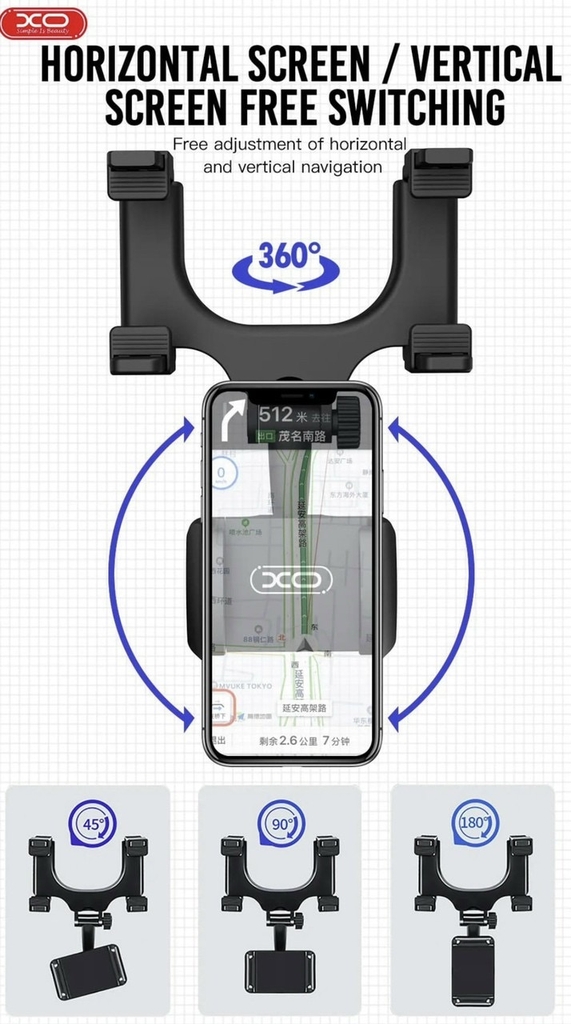 Giá đỡ điện thoại kẹp gương ô tô XO-C70