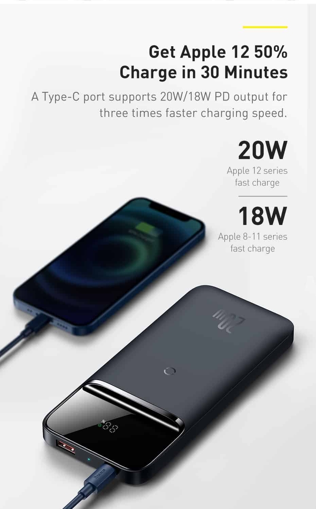 Pin dự phòng sạc không dây tích hợp nam châm Baseus Magnetic Wireless Quick Charging Power Bank (10000mAh, PD 20W)