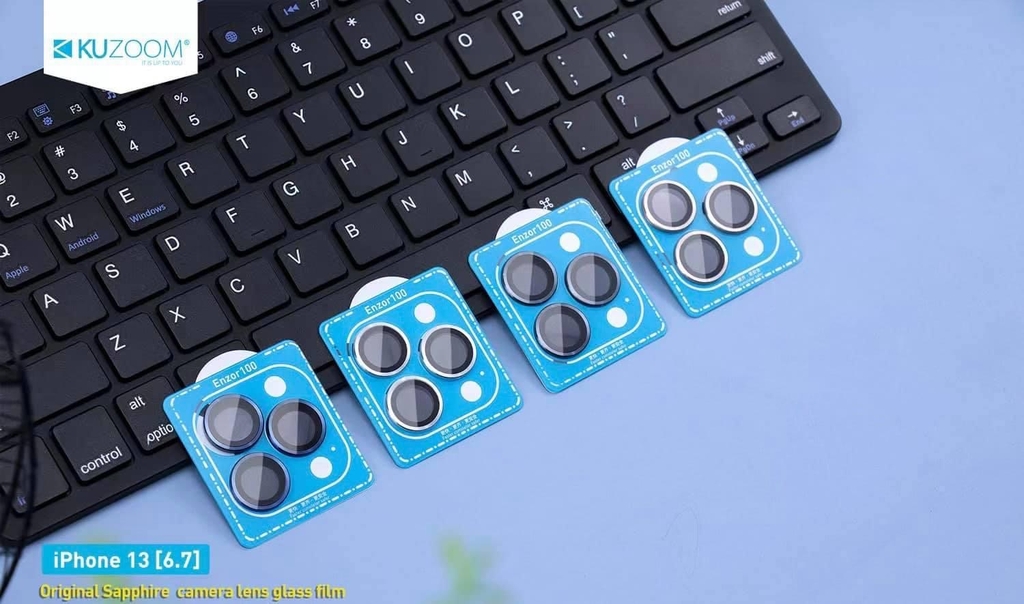 Bộ kính dán 3 mắt bảo vệ camera Kuzoom cho iPhone 13 Pro, 13 Pro Max