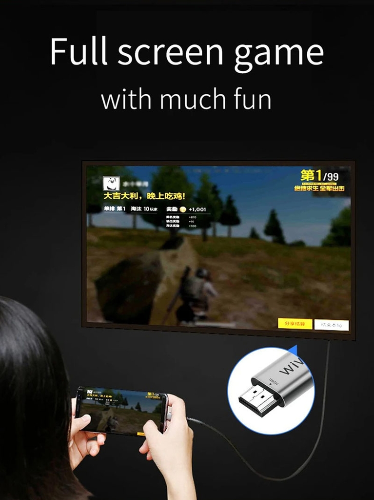 Cáp chuyển đổi từ Type C sang HDMI TV WiWU X9 Type-C to HDMI