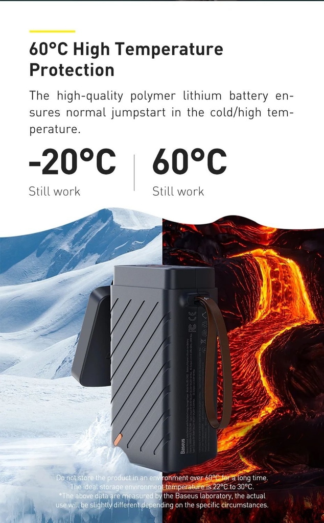 Bộ kích nguồn ô tô Baseus BS-CN02 Reboost Jump Starter với nguồn điện lưu trữ di động 220V / 100W (CN + EU)