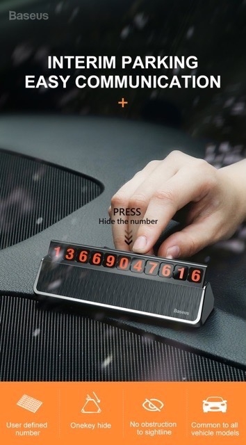 Bảng số điện thoại xe hơi Baseus Hermit