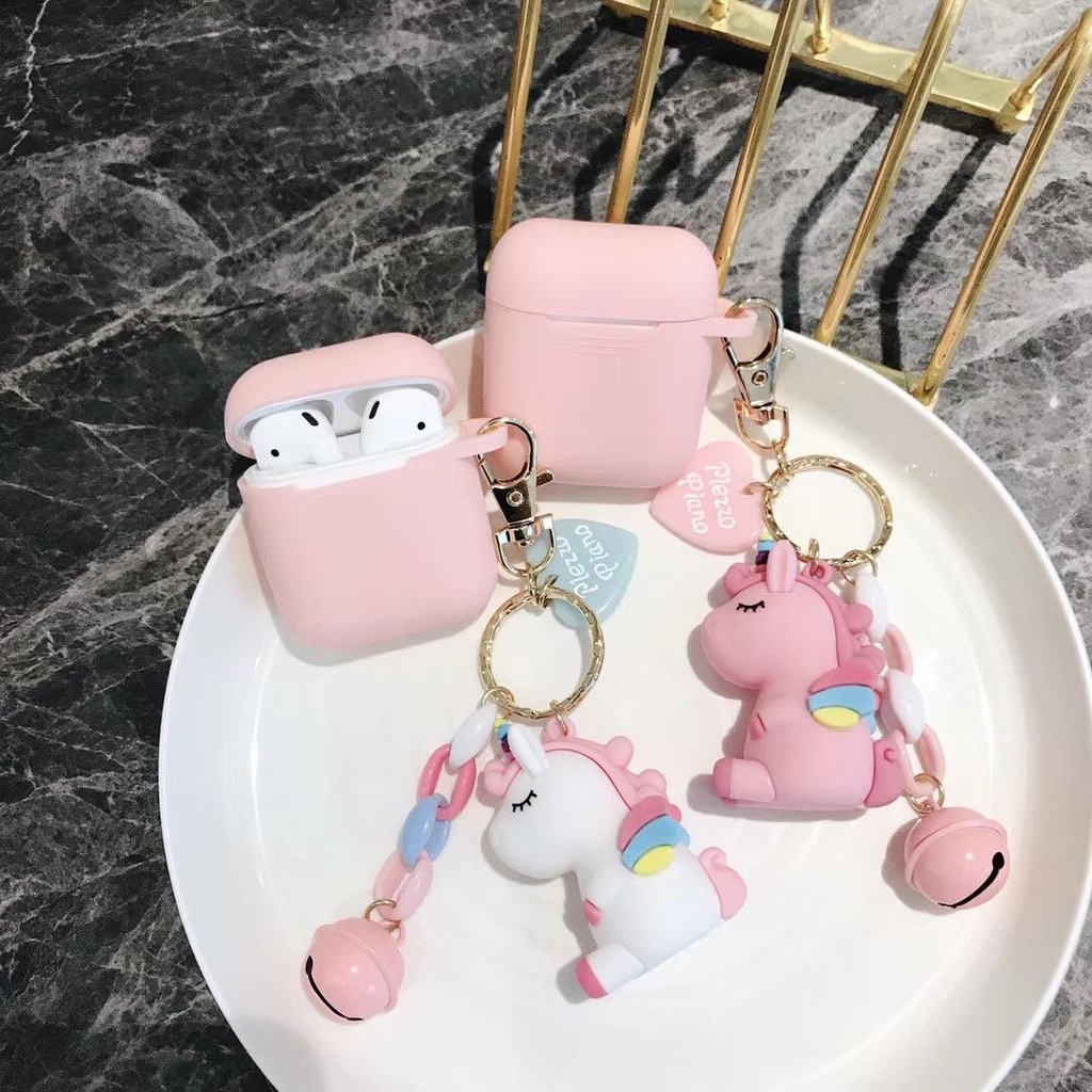 Case Airpods 1/2 kèm toping treo hình ngựa Unicorn