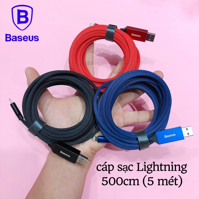 Cáp Lightning siêu dài 5M chính hãng Baseus